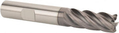 SGS - 1/2" Diam, Variable Pitch, 1-1/4" LOC, 5 Flute Solid Carbide 0.03" Corner Radius Roughing End Mill - AlTiN Finish, 3-1/4" OAL, 1/2" Shank Diam, Single End, 37° Helix - Makers Industrial Supply