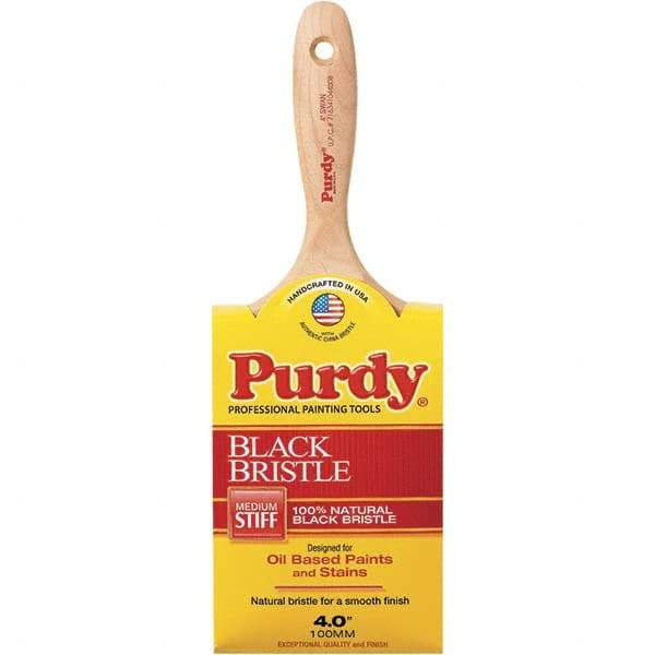 Purdy - 4" Flat Hog Wall Brush - 3-3/16" Bristle Length, 3-7/8" Wood Beavertail Handle - Makers Industrial Supply