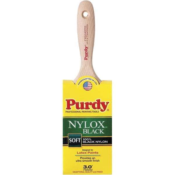 Purdy - 3" Flat Synthetic Wall Brush - 3-7/16" Bristle Length, 3-7/16" Wood Flat Handle - Makers Industrial Supply