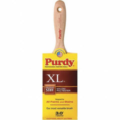 Purdy - 3" Flat Synthetic Wall Brush - 3-11/16" Bristle Length, 3-11/16" Wood Beavertail Handle - Makers Industrial Supply