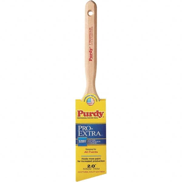 Purdy - 2" Angled Synthetic Sash Brush - 2-15/16" Bristle Length, 2-15/16" Wood Fluted Handle - Makers Industrial Supply