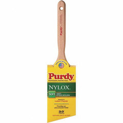 Purdy - 3" Angled Synthetic Trim Brush - 3-3/16" Bristle Length, 3-3/16" Wood Fluted Handle - Makers Industrial Supply