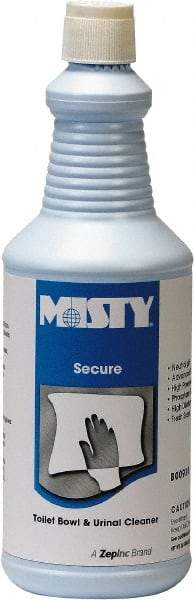 Misty - 32 oz Bottle Liquid Toilet Bowl Cleaner - Mint Scent, Disinfectant, Nonacidic, Toilets - Makers Industrial Supply