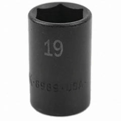 SK - Impact Socket - 3/8"DR 6PT 19MM SEMI-DEEP IMPACT SOCKET - Makers Industrial Supply