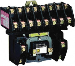 Square D - No Enclosure, 10 Pole, Electrically Held Lighting Contactor - 20 A (Tungsten), 30 A (Fluorescent), 277 VAC at 60 Hz, 10NO Contact Configuration - Makers Industrial Supply