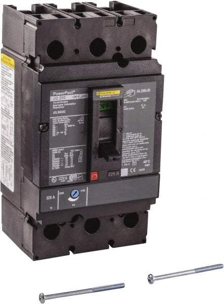 Square D - 225 Amp, 250 VDC, 600 VAC, 3 Pole, Panel Mount Molded Case Circuit Breaker - Thermal Magnetic Trip, Multiple Breaking Capacity Ratings, 3/0 AWG - Makers Industrial Supply