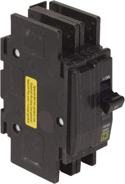 Square D - 60 Amp, 120/240 VAC, 2 Pole, DIN Rail Mounted, Flush Mount, Surface Mount Miniature Circuit Breaker - Thermal Magnetic Trip, 10 kA at 120/240 VAC Breaking Capacity, 14-2 (Aluminum), 14-2 (Copper) AWG, 74mm Deep x 103mm High x 19mm Wide - Makers Industrial Supply