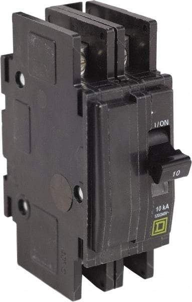 Square D - 10 Amp, 240 VAC, 2 Pole, Panel Mount Miniature Circuit Breaker - 14-2 AWG - Makers Industrial Supply