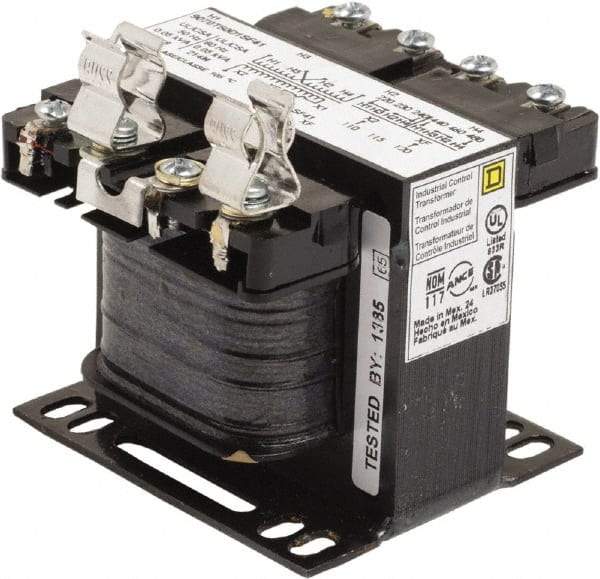 Square D - 50 VA, Top Mount Fuse Block Control Transformer - 50/60 Hz, 3.09 Inch Deep x 2.58 Inch High - Makers Industrial Supply