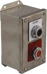 Schneider Electric - 2 Operator, Projecting Pushbutton Control Station - Start, Stop (Legend), Momentary Switch, 1NO/2NC Contact, NEMA 13, 3, 4 - Makers Industrial Supply