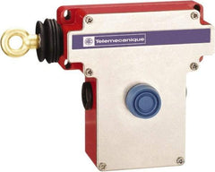 Telemecanique Sensors - 10 Amp, 2NC Configuration, Left Hand Operation, Rope Operated Limit Switch - Pushbutton Reset, Rope Pull, No Pilot Light, 300 VAC - Makers Industrial Supply