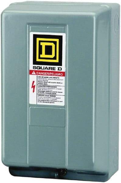 Square D - 1 NEMA Rated, 4 Pole, Electrically Held Lighting Contactor - 30 A (Tungsten), 110 VAC at 50 Hz, 120 VAC at 60 Hz - Makers Industrial Supply