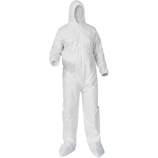 KleenGuard - Size 3XL Polypropylene General Purpose Coveralls - White, Zipper Closure, Elastic Cuffs, Elastic Ankles, Serged Seams - Makers Industrial Supply