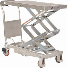 Vestil - 800 Lb Capacity Manual Scissor Elevating Cart - 15-1/2" to 50-3/4" Lift Height, 35-1/2" Platform Length x 20" Platform Width - Makers Industrial Supply