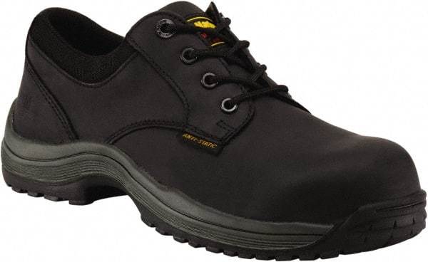 Dr. Martens - Men's Size 7 Medium Width Composite Work Shoe - Black, Leather Upper, Rubber Outsole, 4-1/2" High, Hot Weather, Non-Slip, Electrostatic Dissipative (ESD) - Makers Industrial Supply