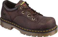 Dr. Martens - Unisex Size 7 Medium Width Steel Work Shoe - Brown, Leather Upper, PVC Outsole, 5" High, Hot Weather, Non-Slip, Electrostatic Dissipative (ESD) - Makers Industrial Supply