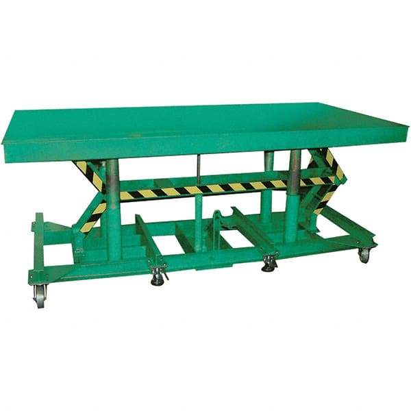 Wesco Industrial Products - 3,000 Lb Capacity Manual Hydraulic Post Lift Table - 36.38" to 56-3/8" Lift Height, 72" Platform Length x 36" Platform Width - Makers Industrial Supply