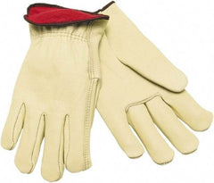 MCR Safety - Size M Cold Protection Work Gloves - For Work & Driver, Uncoated, Natural/Red, Paired - Makers Industrial Supply