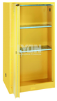 Storage Cabinet - #5461 - 32 x 32 x 65" - 60 Gallon - w/2 shelves, bi-fold self-closing door - Yellow Only - Makers Industrial Supply