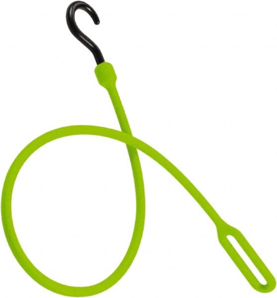 The Better Bungee - Stretch Tie Downs; Type: Loop End Bungee Cord ; End Type: Molded Nylon Hook End ; Color: Safety Green ; Fractional Overall Lengths: 30 ; Diameter (Inch): 23/64 - Exact Industrial Supply