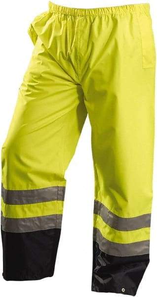 OccuNomix - Size 3XL, High Visibility Yellow, Rain Pants - 2 Pockets, Open Ankle - Makers Industrial Supply