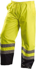 OccuNomix - Size 4XL, High Visibility Yellow, Rain Pants - 2 Pockets, Open Ankle - Makers Industrial Supply