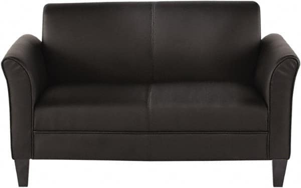 ALERA - Black Leather Guest Sofa - 55-1/2" Wide x 32" High - Makers Industrial Supply