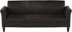 ALERA - Black Leather Guest Sofa - 77" Wide x 32" High - Makers Industrial Supply