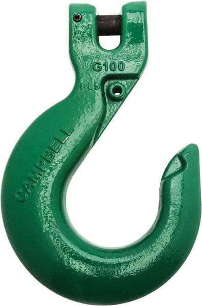 Campbell - 1/2" Chain Diam, 100 Chain Grade Clevis Hook - 15,000 Lb Capacity, 39/64" ID, 39/64" Pin Diam, 1-11/16" Hook Throat - Makers Industrial Supply