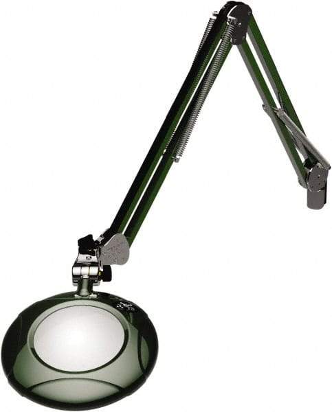 O.C. White - 43 Inch, Spring Suspension, Clamp on, LED, Racing Green, Magnifying Task Light - 8 Watt, 7.5 and 15 Volt, 2x Magnification, 5 Inch Long - Makers Industrial Supply