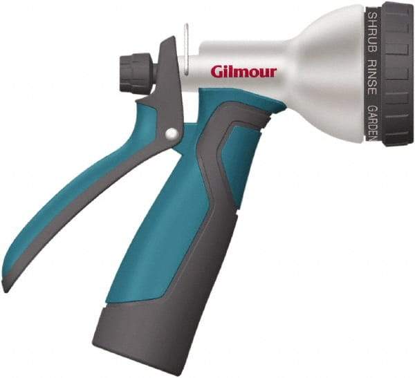 Gilmour - Garden Hose Rear Trigger Watering Nozzle - Aluminum, Zinc - Makers Industrial Supply