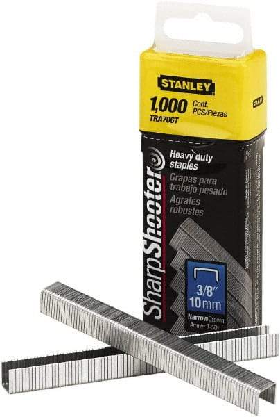 Stanley Bostitch - 0.38" Leg Length, Steel Staple Gun Staples - 80 Sheet Capacity, For Use with Stanley TR150 - Makers Industrial Supply