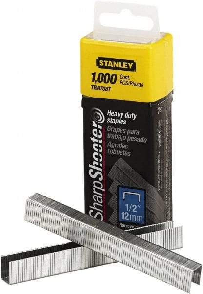 Stanley Bostitch - 1/2" Leg Length, Steel Staple Gun Staples - 80 Sheet Capacity, For Use with Stanley TR150 - Makers Industrial Supply