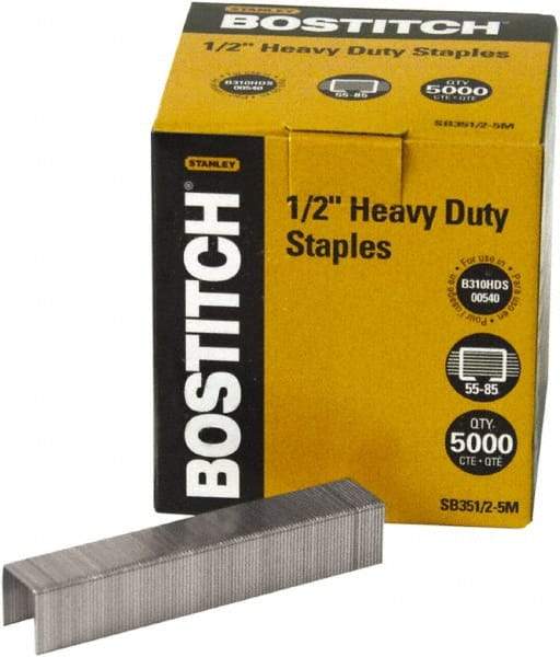 Stanley Bostitch - 1/2" Leg Length, Steel Heavy Duty Stapler Staples - 120 Sheet Capacity, For Use with Bostitchs 00540, B310HDS & 03201 & Most Heavy-Duty Staplers - Makers Industrial Supply