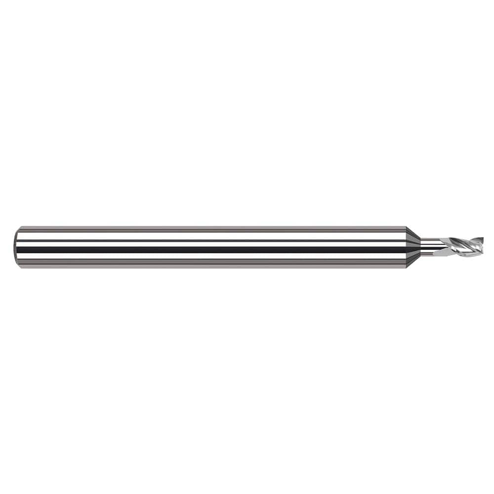 Harvey Tool - 0.08", 0.12" LOC, 1/8" Shank Diam, 2-1/2" OAL, 3 Flute Solid Carbide Square End Mill - Exact Industrial Supply