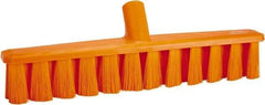 Vikan - 15.25" Combo Duty Polyester Push Broom - 1-7/8" Bristle Length, Plastic Block, European Threaded Handle Connection, Handle Sold Separately - Makers Industrial Supply