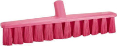 Vikan - 15.25" Combo Duty Polyester Push Broom - 1-7/8" Bristle Length, Plastic Block, European Threaded Handle Connection, Handle Sold Separately - Makers Industrial Supply