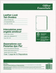 Office Essentials - 11 x 8 1/2" A to Z Label, 25 Tabs, 3-Hole Punched, Preprinted Divider - Black Tabs, Buff Folder - Makers Industrial Supply