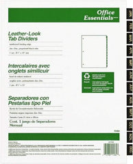 Office Essentials - 11 x 8 1/2" Jan to Dec Label, 12 Tabs, 3-Hole Punched, Preprinted Divider - Black Tabs, Buff Folder - Makers Industrial Supply