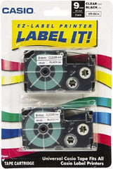 Casio - 0.354" Wide x 312" Long, Clear Plastic/Paper Tape Cassette - For Label Maker - Makers Industrial Supply