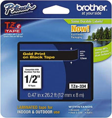 Brother - 1/2" Wide x 314.4" Long, Black Plastic/Paper Tape Cassette - For Label Maker - Makers Industrial Supply