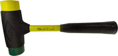 NUPLA - 2-1/2 Lb Head 2" Face Composite Dead Blow Replaceable Tip Sledge Hammer - 13-1/2" OAL, Fiberglass Handle - Makers Industrial Supply