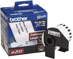 Brother - 2-7/16" Wide x 600" Long, Clear Film Tape Cassette - For Label Maker - Makers Industrial Supply