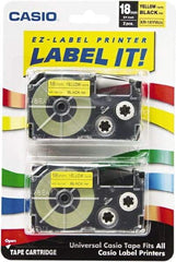 Casio - 312" Long, Yellow Tape Cassette - For Label Maker - Makers Industrial Supply