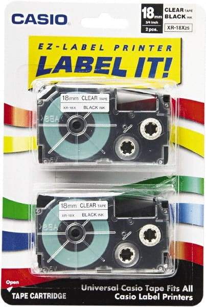 Casio - 312" Long, Clear Tape Cassette - For Label Maker - Makers Industrial Supply