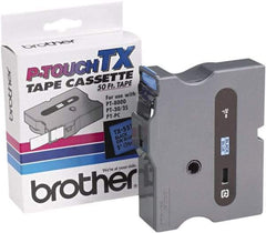 Brother - 1" Wide x 600" Long, Blue Tape Cassette - For Label Maker - Makers Industrial Supply