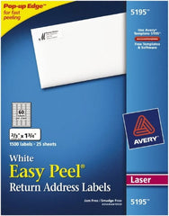 Label Maker Label: White, Paper, 1-3/4″ OAL, 21/32″ OAW, 1,500 per Roll Use with Laser Printers