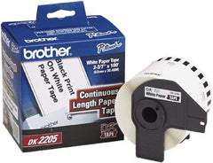 Brother - 2.4" Wide x 1,200" Long, White Paper Label Tape - For PC Label Printers - Makers Industrial Supply