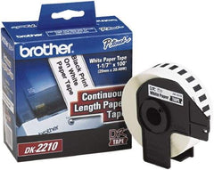 Brother - 1.1" Wide x 1,200" Long, White Paper Label Tape - For PC Label Printers - Makers Industrial Supply