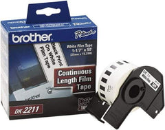 Brother - 1-3/32" Wide x 600" Long, White Film Label Tape - For PC Label Printers - Makers Industrial Supply